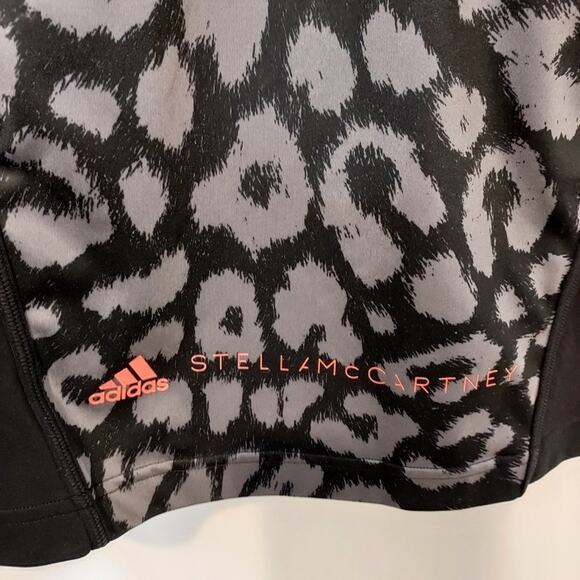 Adidas by Stella McCartney Black and Gray Leopard Print Athletic Active Tank Top - Picture 5 of 10